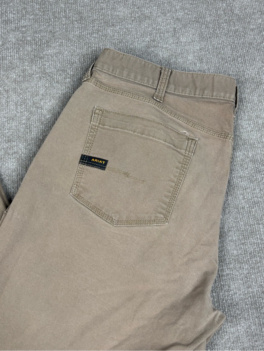 Ariat Pants Mens 38x34 Beige Rebar M4 Canvas Carpenter Relaxed Fit Workwear